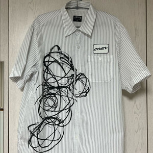 Stussy 스투시 그래픽 스트라이프 워크셔츠화이트 L