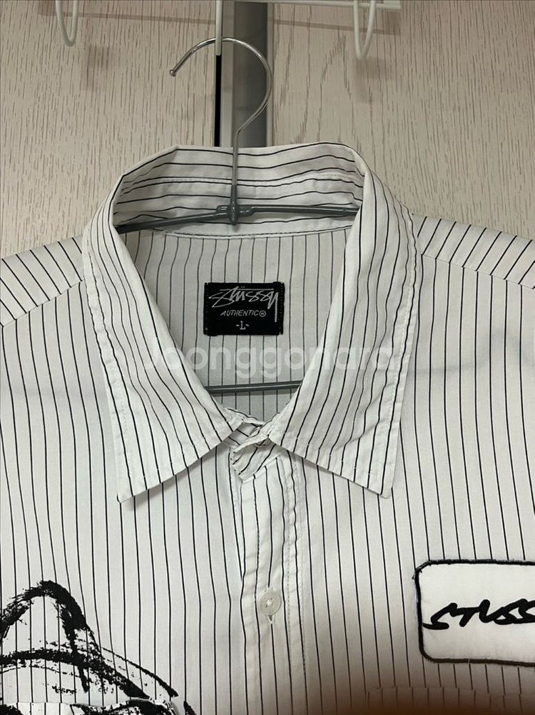 Stussy 스투시 그래픽 스트라이프 워크셔츠화이트 L--3