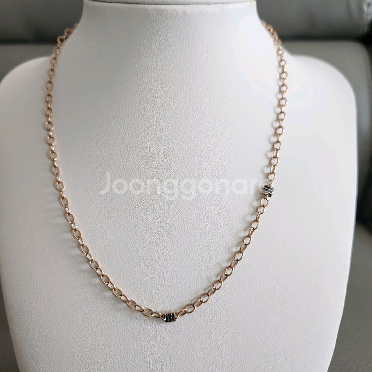 18k 로즈골드 청다이아 목걸이--0