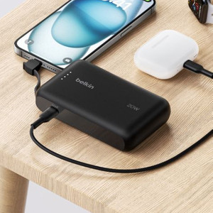벨킨 부스트차지 USB-C 케이블 일체형 보조배터리 1