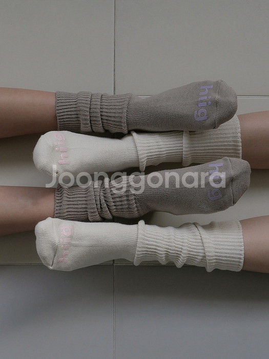 새상품:)히그(hiig) 롱 루즈 삭스(블랙/그레이지)--0