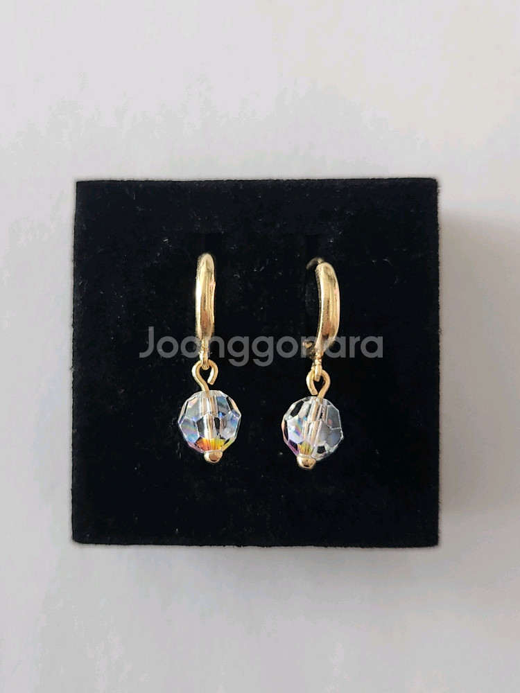 14K 큐빅 딸랑귀걸이--0