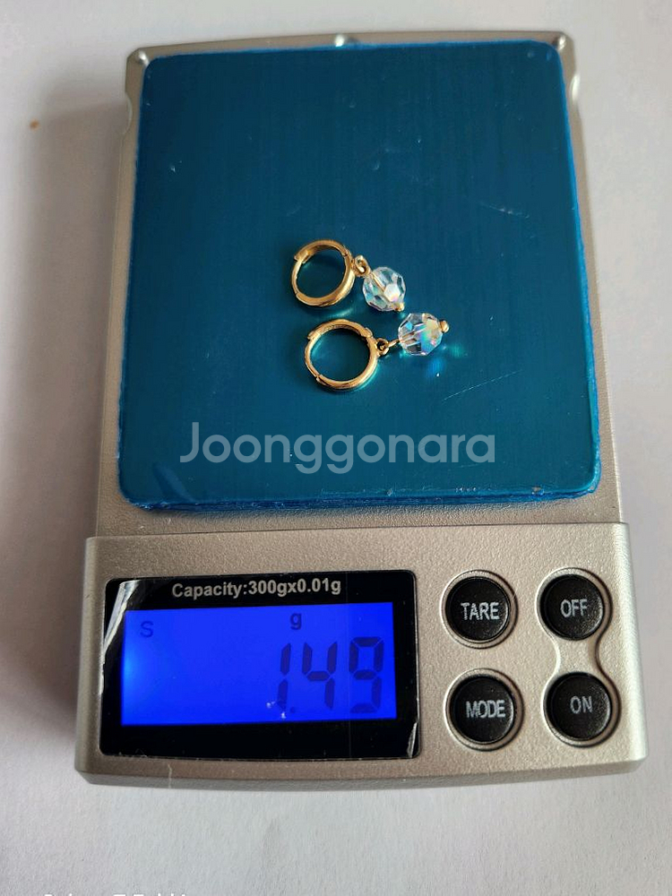 14K 큐빅 딸랑귀걸이--4
