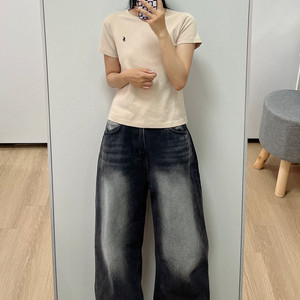 폴로 브라운 포니 베이지 반팔 티셔츠