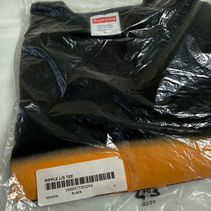 슈프림 리플 롱슬리브 티셔츠 블랙 L