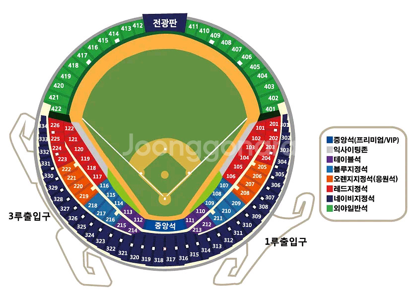 6/21 두산 베어스 엘지 트윈스 외야 통로 2연석--0