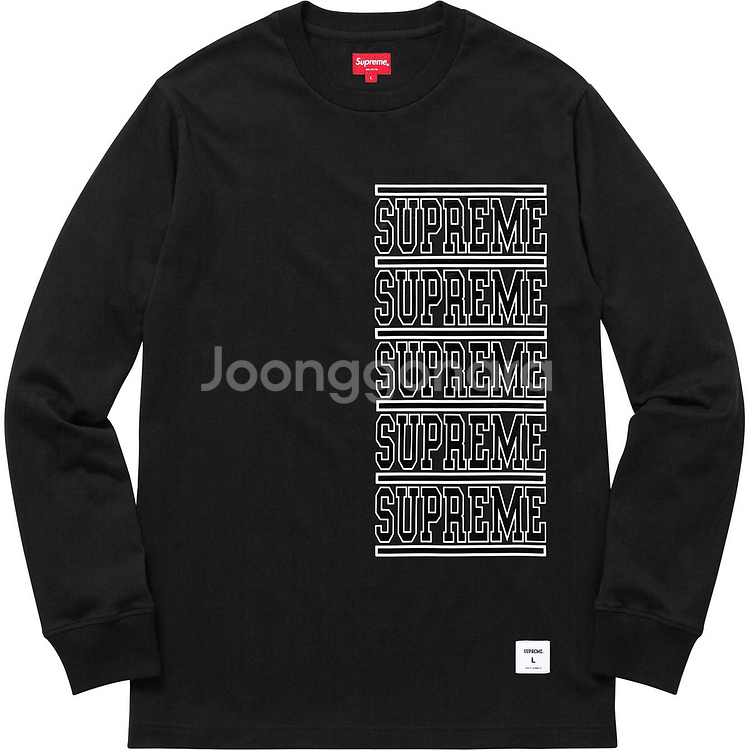 슈프림 스택드 롱슬리브 블랙 L--0