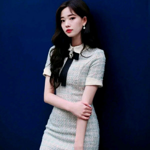 밀크코코아 트위드 원피스 S