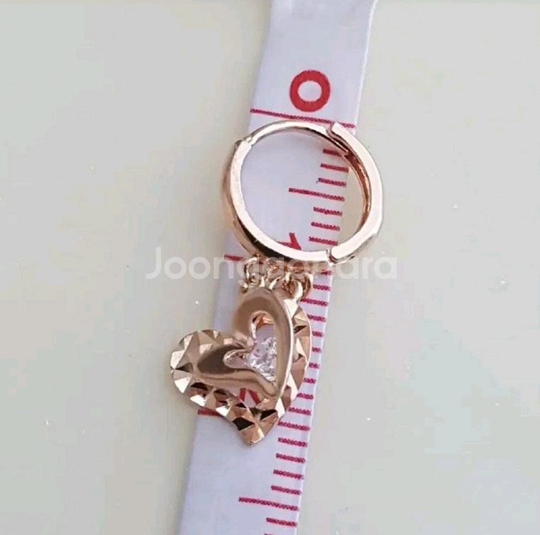 14K 쌍하트 귀걸이--1
