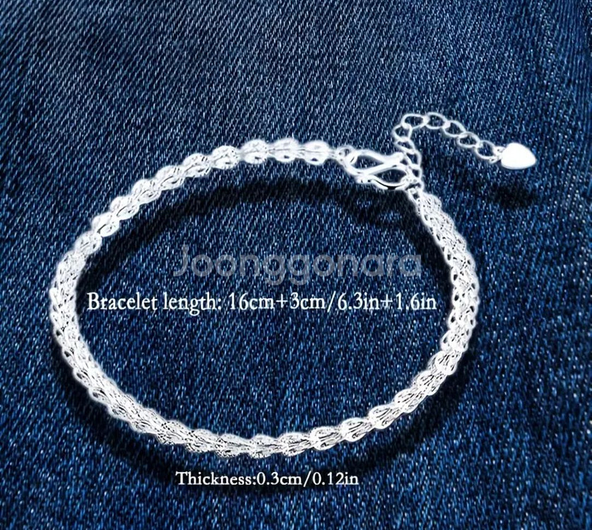 여성 S925 팔찌 16cm ㅡ 새제품--2