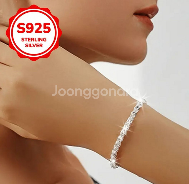 여성 S925 팔찌 16cm ㅡ 새제품--4