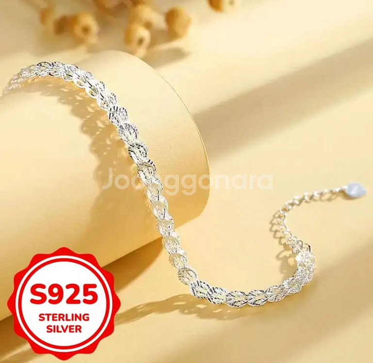 여성 S925 팔찌 16cm ㅡ 새제품--5