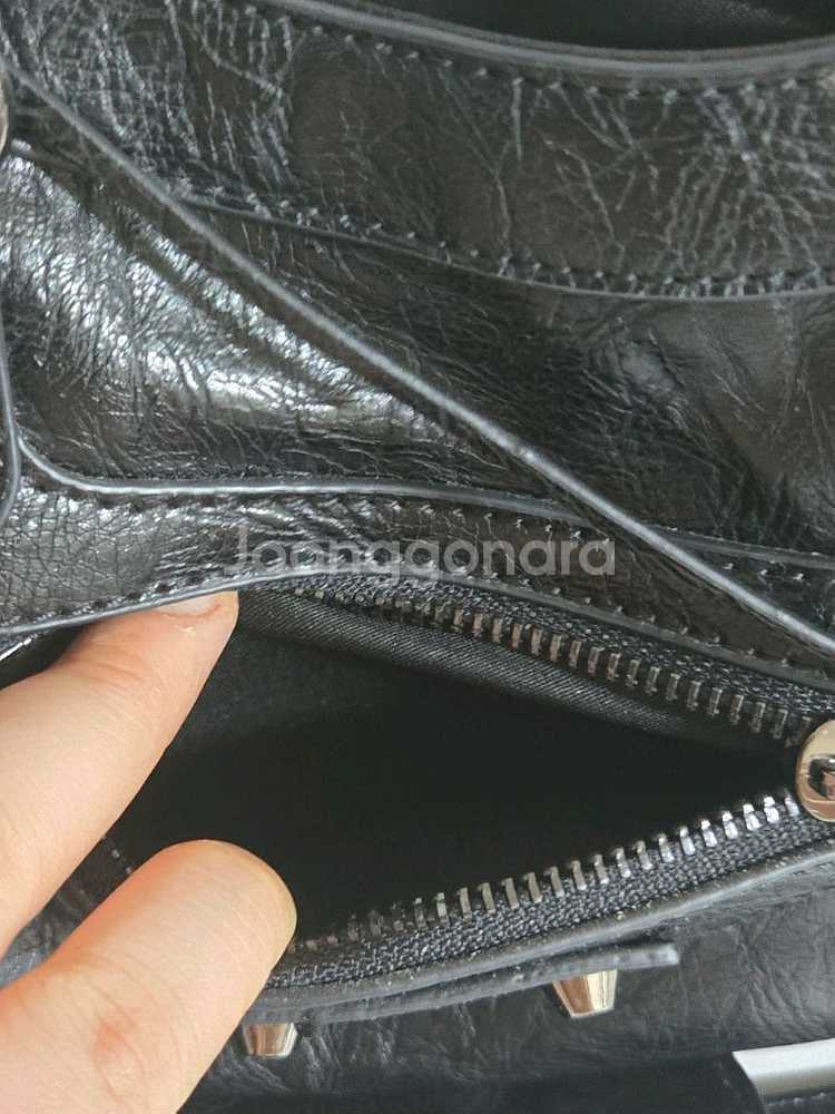 모터 레더 숄더 토트백 가방 블랙--5