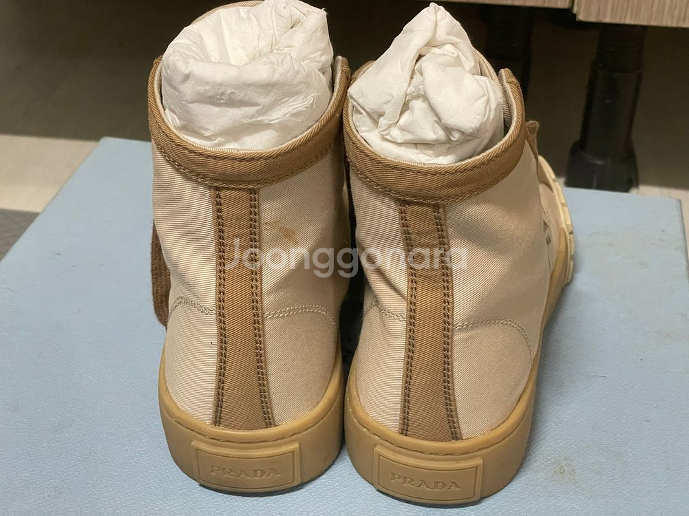 프라다 게버딘 스니커즈 하이 215 사이즈--4