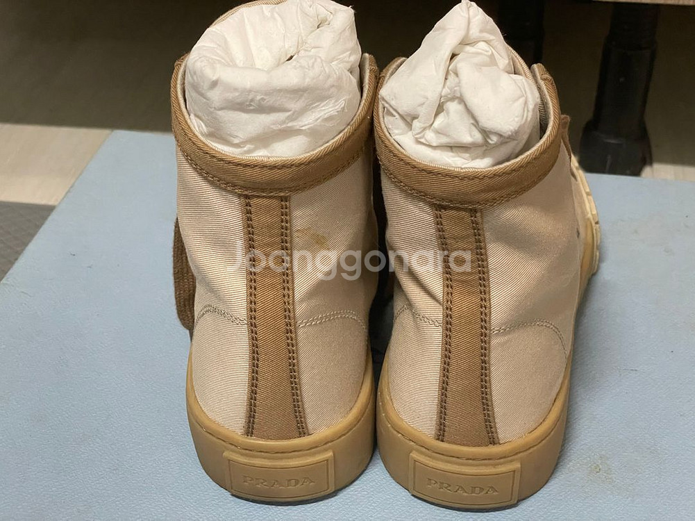 프라다 게버딘 스니커즈 하이 215 사이즈--5