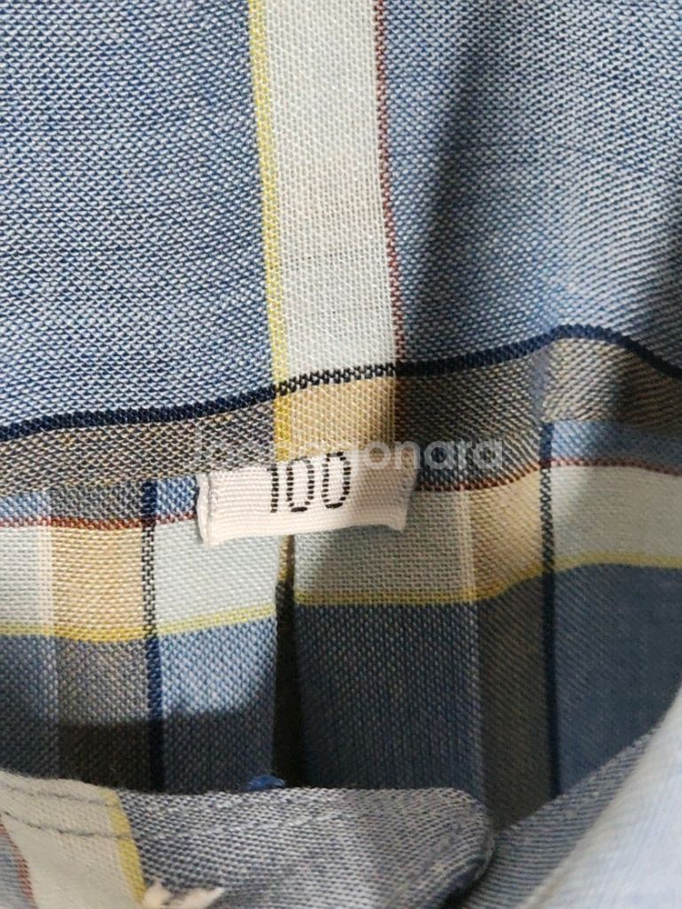 (100) 랑방 반팔남방 체크 반팔셔츠 포켓 캐주얼--4
