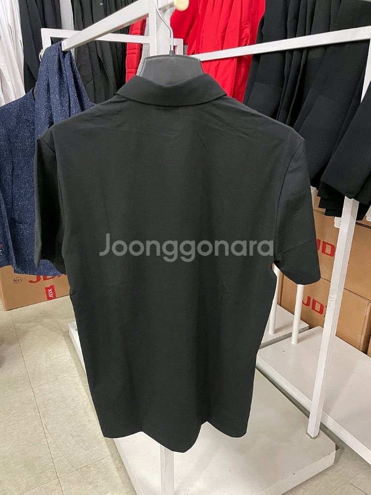 JDX골프 남성 기능성 솔리드 블랙 카라티--2