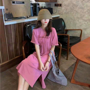 레터링 빅사이즈 여름 원피스2XL<새상품>홈웨어 원피스