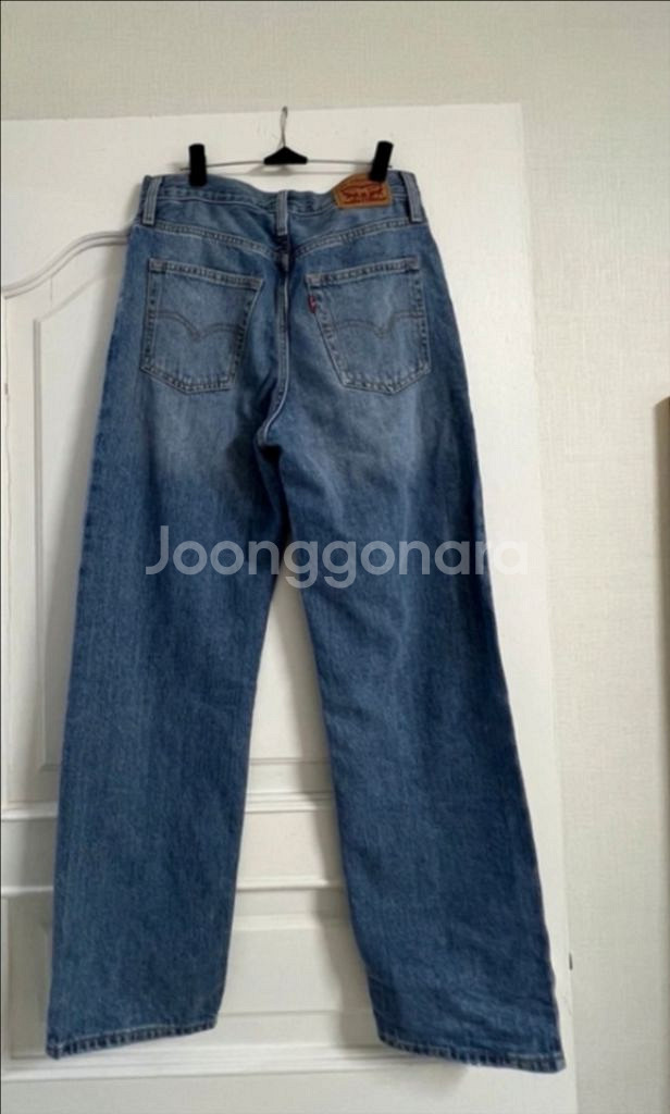 정품 리바이스 찢청바지 찢청 하이웨스트 있는 일자핏--4