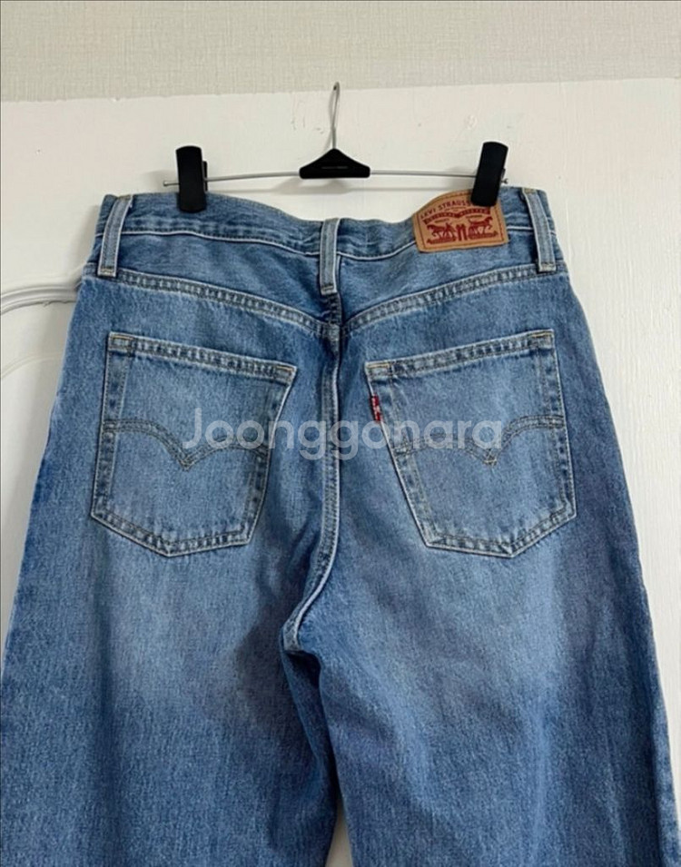 정품 리바이스 찢청바지 찢청 하이웨스트 있는 일자핏--5
