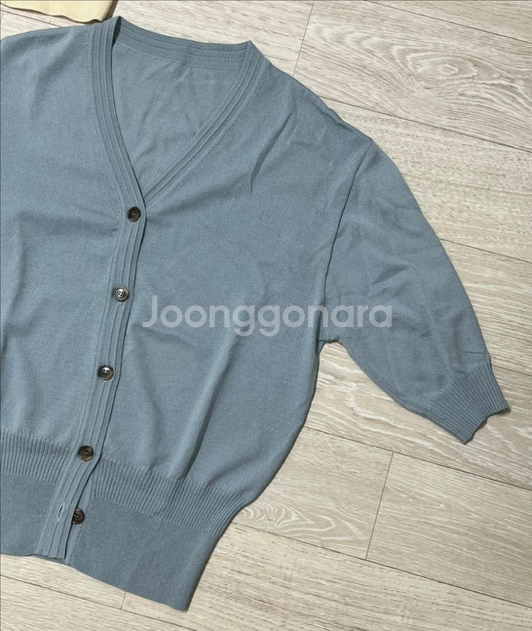 반팔니트가디건 버터아이보리 인디블루블랙 새상품--2