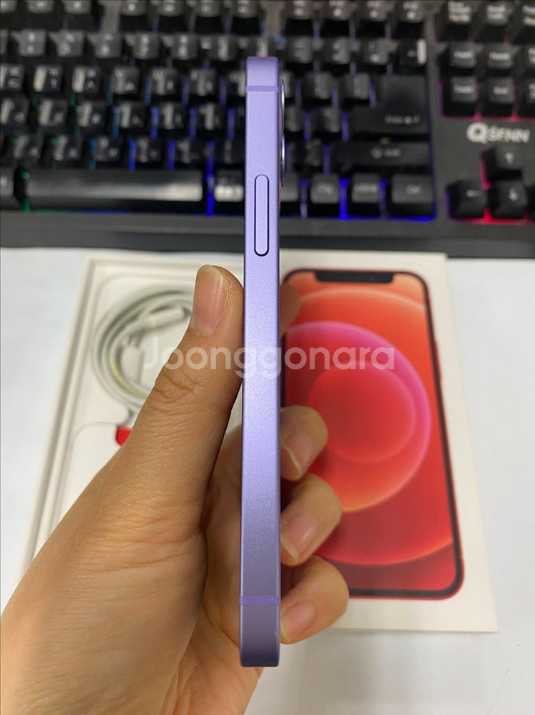 아이폰12미니 퍼플 AA급 64GB 무잔상 풀박스--3