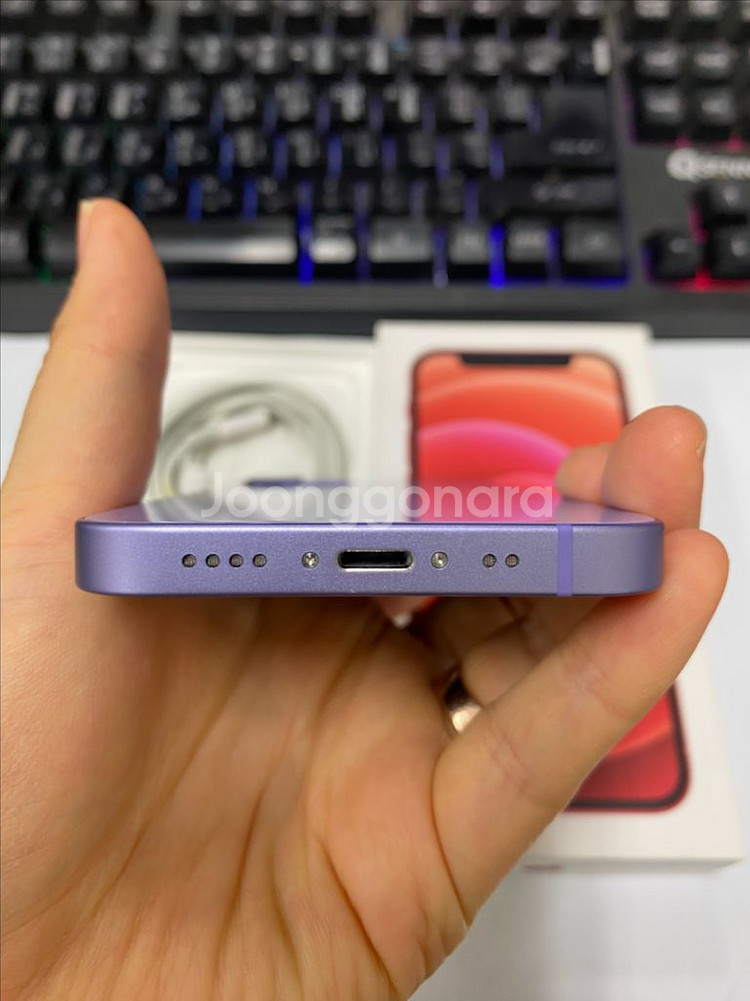 아이폰12미니 퍼플 AA급 64GB 무잔상 풀박스--4
