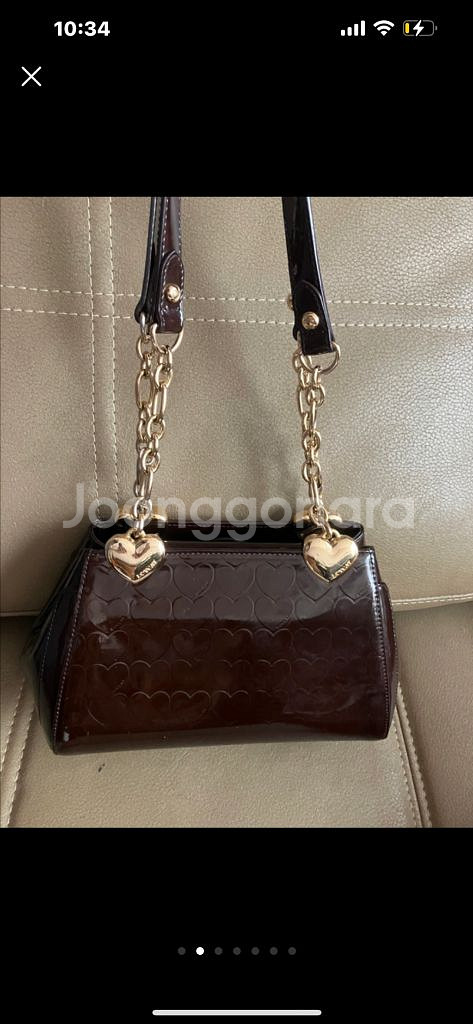 코치 정품 러브캣 하트 가방 에나멜 숄더백 갸루 모리--1