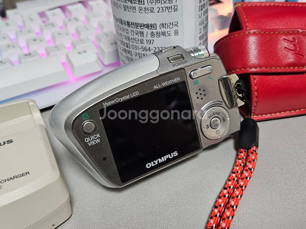 올림퓨스 뮤 미니 실버 A급 디카 정품 레드파우치 포함--4