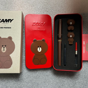 새제품, 라인프렌즈 브라운 한정판 라미만년필 LAMY