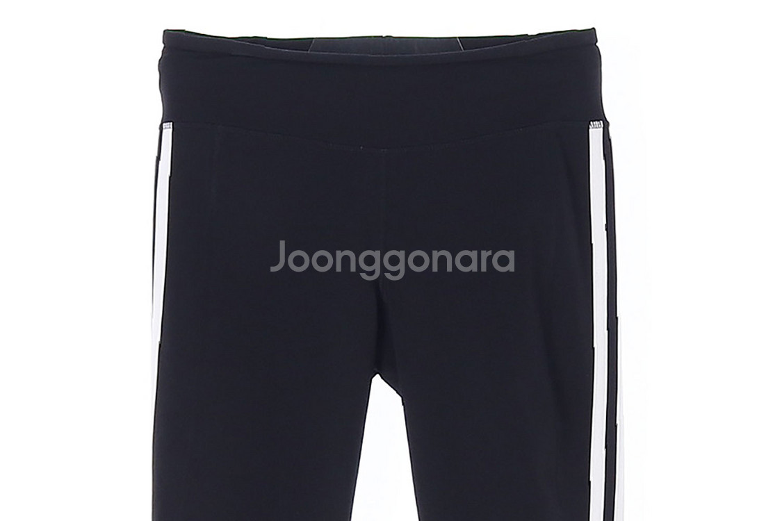[S]아디다스 집업 밑단 삼선 블랙 레깅스 스웨트팬츠--1