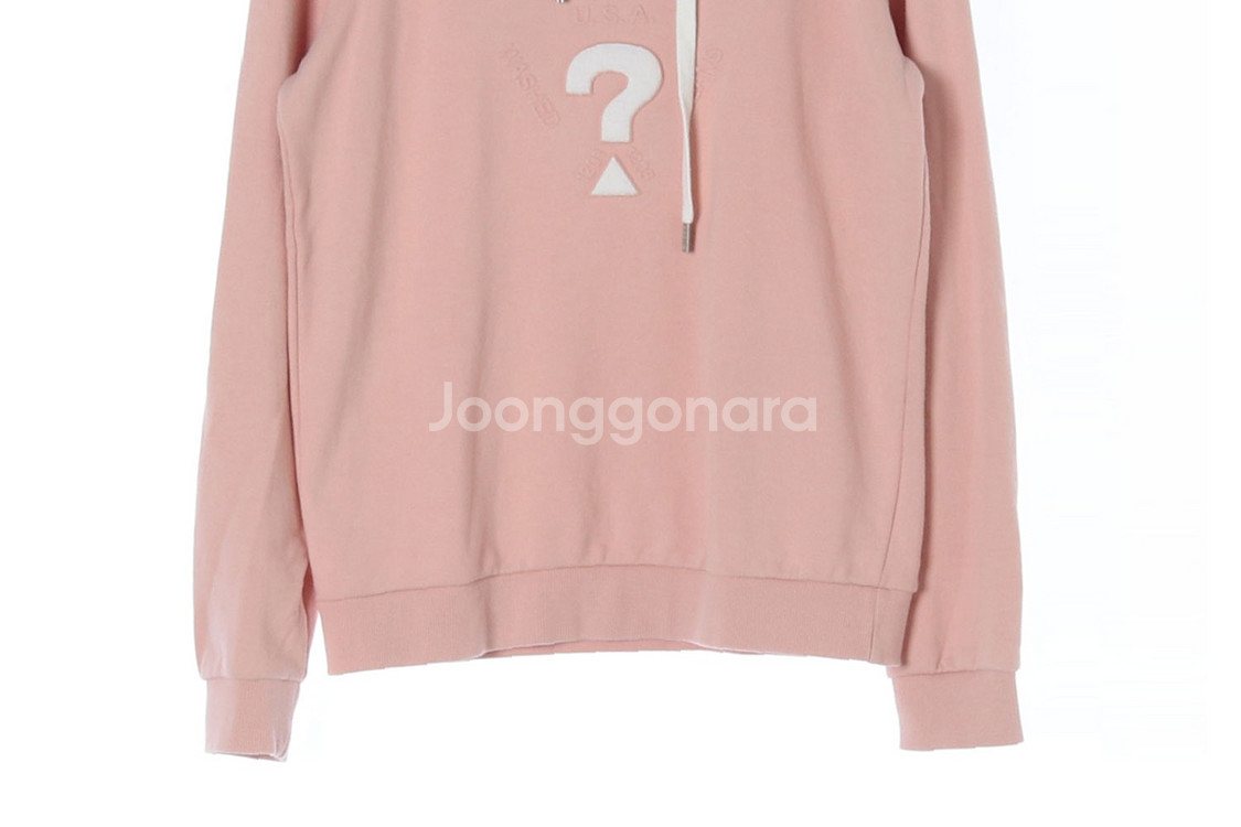 [S]게스 연핑크 빅로고 후드 티셔츠--2