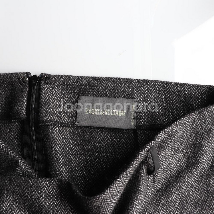 [S]쟈딕앤볼테르 그레이 헤링본 미니 스커트 치마--4
