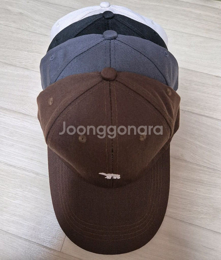 곰 자수 볼캡 모자--0