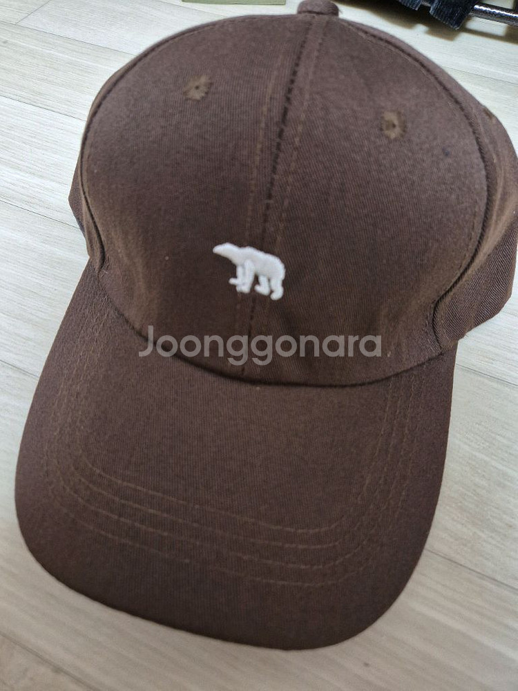 곰 자수 볼캡 모자--1