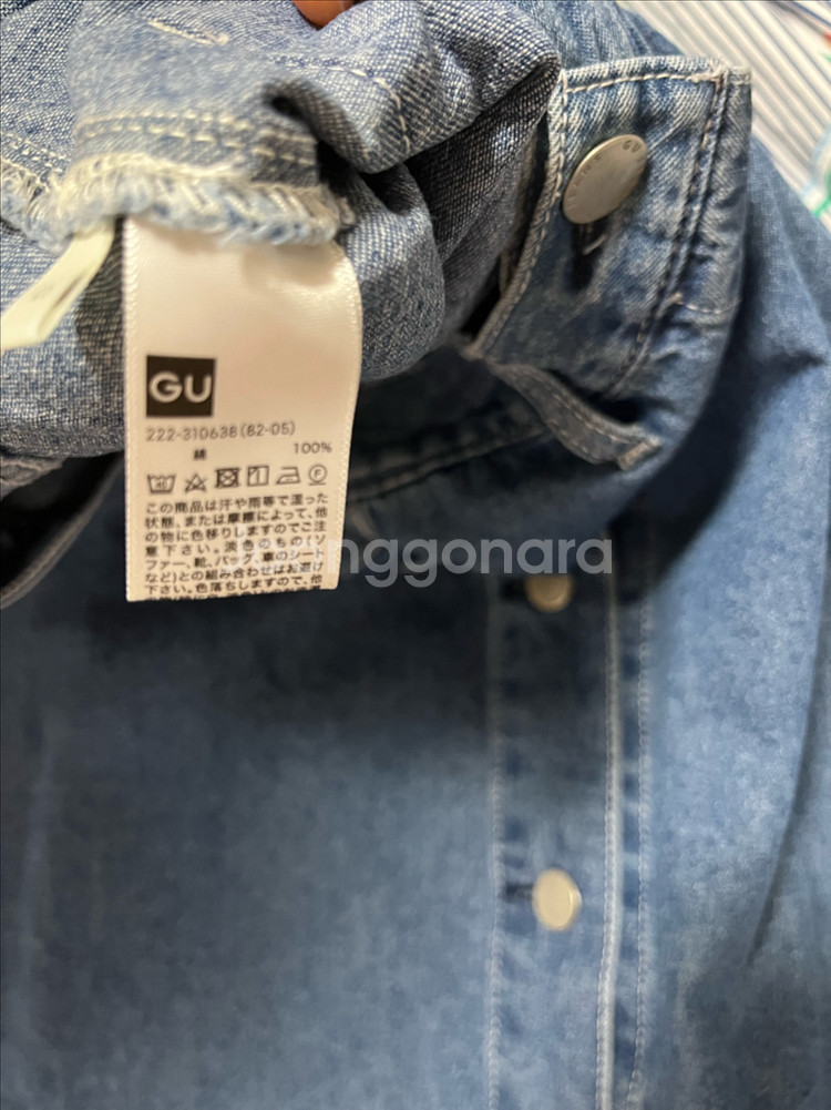 GU 데님 스커트,밴딩 미디 스커트--3