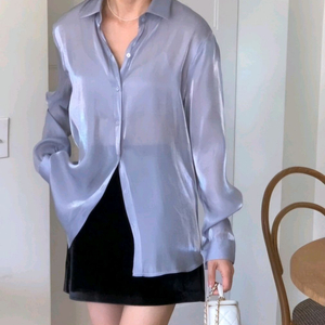 글로시 실크 블라우스 파티수 칙스라벨 11am 썸제이