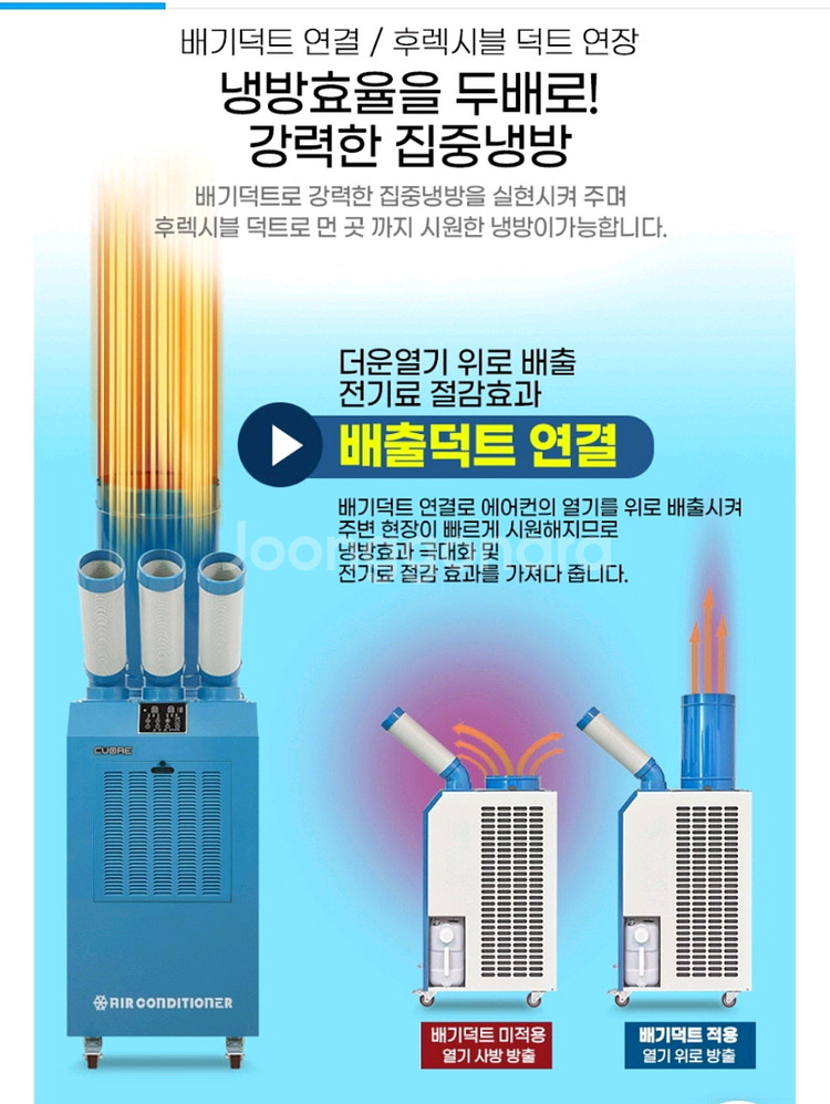 쿠오레 산업식 이동형 에어컨3구--5