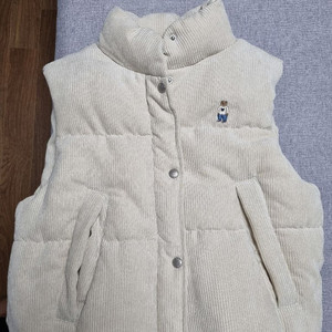 WHO.AU 코듀로이 패딩 베스트 아이보리 M