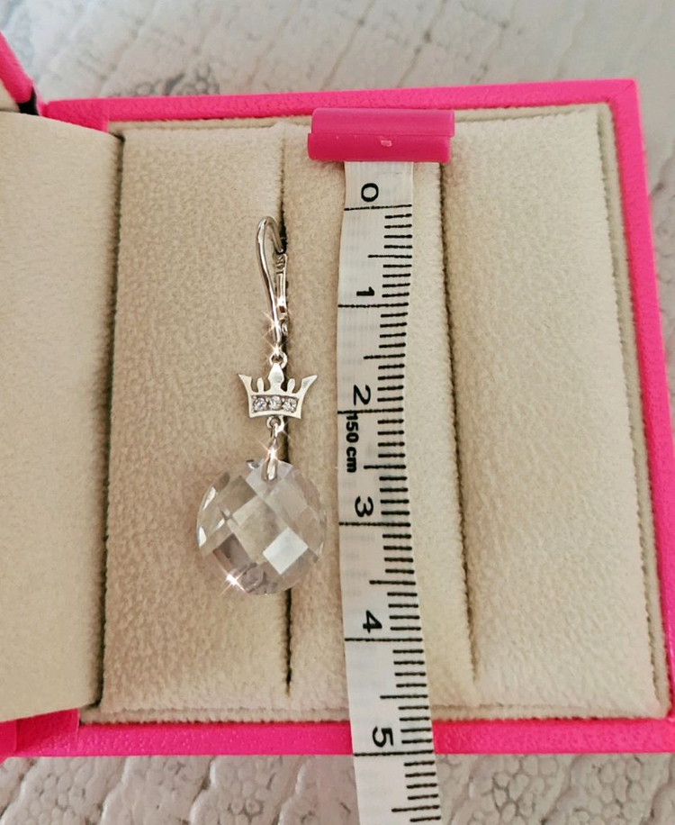 정품)제이에스티나 14k 화이트골드 크리스탈 귀걸이--4