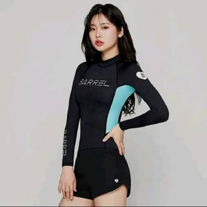 배럴 우먼 카렌 래쉬가드 블랙/민트 상의 XS