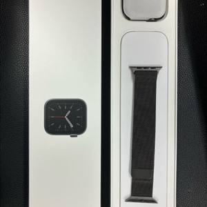 애플워치6 44mm 스테인레스 블랙+ 정품밀레니즈루프