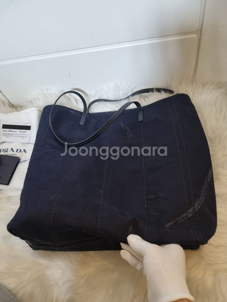 (프라다)데님 토드겸 숄더백*여행지 1일착용 깨끗*--5