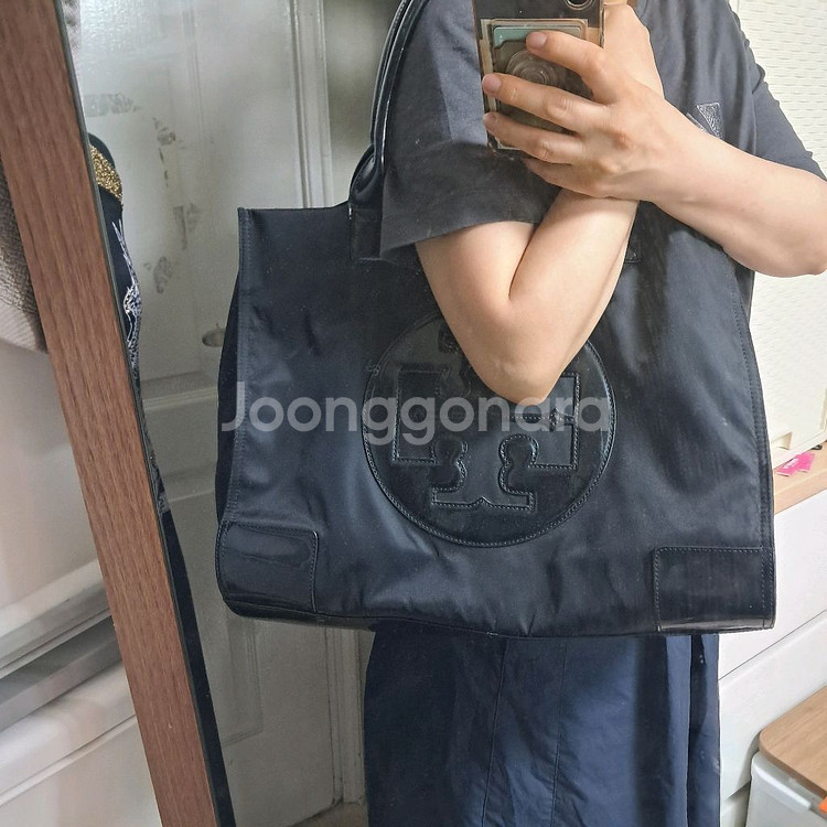 토리버치 블랙 나일론 토트백 숄더백 가방 빅백--9