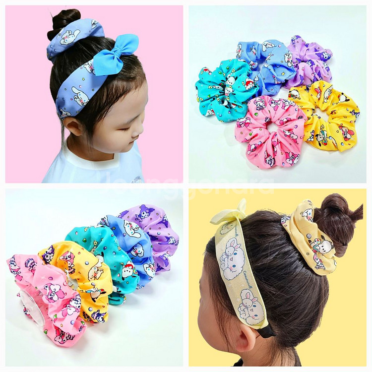 여아 산리오 곱창끈 스크런치 새상품--1