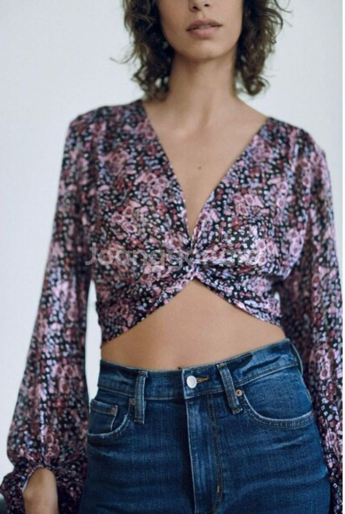 택 있는 새제품) 자라 플라워 패턴 셋업--3