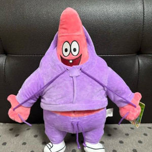 *새상품)레어!!정품 뚱이보라색후드 인형 스폰지밥뚱이