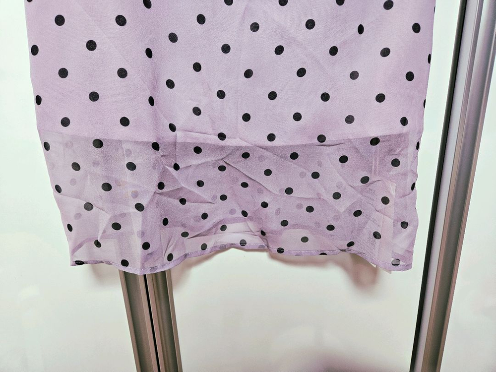 새상품 급매) 리본 퍼플 도트 땡땡이 쉬폰 롱 원피스--5