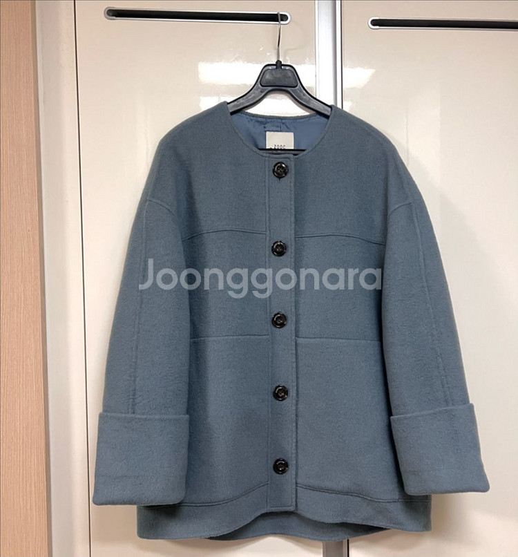 주크 울 캐시미어 노카라 핸드메이드 자켓 쥬크 숏코트--0