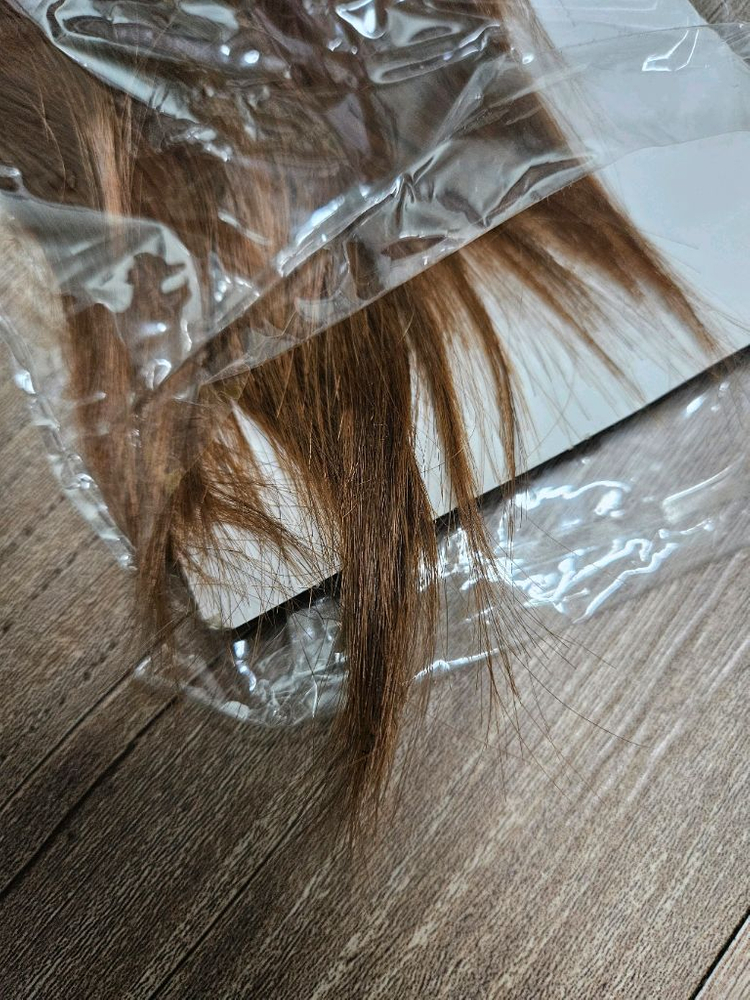 새상품) 똑딱이 웨이브 오렌지 브라운 머리 피스 부분--3